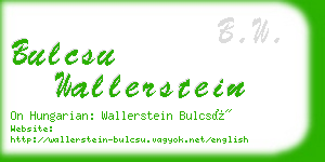 bulcsu wallerstein business card
